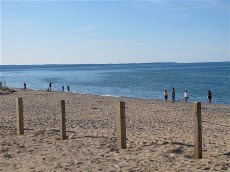 In this photo taken Wednesday, June 29, 2011, visitors enjoy a sunny afternoon on Glen Haven beach at Sleeping Bear Dunes National Lakeshore in Glen Haven, Mich. Sleeping Bear Dunes received the top spot in the first ranking of the five best Great Lakes beaches by professor Stephen Leatherman, otherwise known as “Dr. Beach.” 